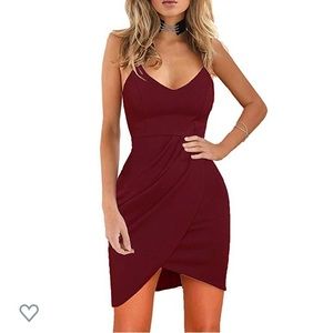 Asymmetrical Sleeveless Wrap Skirt Cocktail Dress